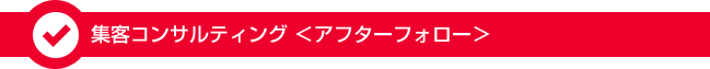 集客コンサルティング(アフターフォロー)