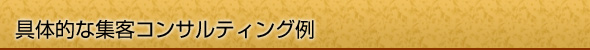 具体的な集客コンサルティング例